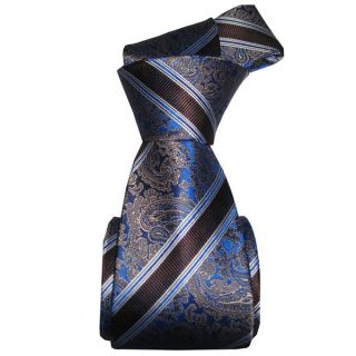 Dmitry Mens Italian Blue Striped Silk Tie  ™ Shopping