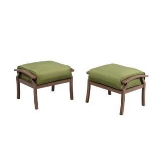 Hampton Bay Bloomfield Woven Patio Ottoman with Moss Cushion (2 Pack) 151 039 OT