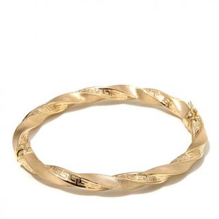 Treasures D'Italia "La Greca" 14K Yellow Gold Greek Key Twisted Bangle Bracelet   8074598