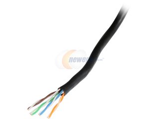 Prime Wire & Cable BC11009001 1000 ft. Cat 5E Black UTP 24AWG Solid CMR bulk Network Ethernet Cable