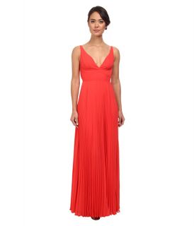 Laundry by Shelli Segal Pleated Chiffon Open Back Gown Hibiscus