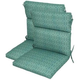Hampton Bay Rhodes Trellis High Back Outdoor Chair Cushion (2 Pack) DISCONTINUED 7718 02220000