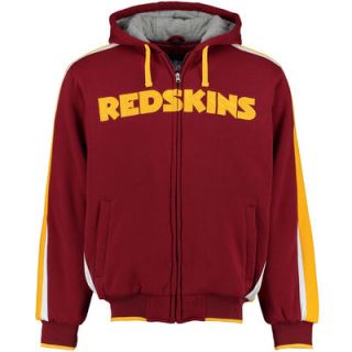 Washington Redskins G III Sports by Carl Banks Color Block Full Zip Hooded Fleece Jacket   Burgundy