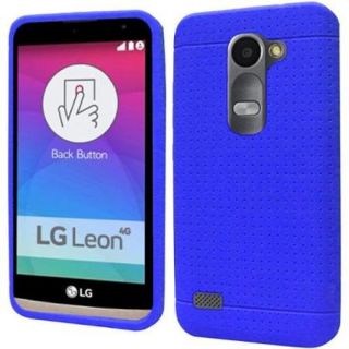Insten Rugged Skin Rubber Cover Case For LG Destiny/Leon/Power   Blue