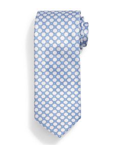 Stefano Ricci Interlocking Circle Pattern Tie, White/Blue