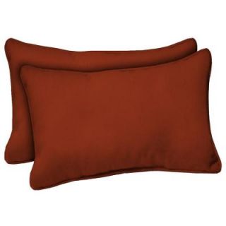 Hampton Bay Chili Red Rectangular Outdoor Throw Pillow (2 Pack) DISCONTINUED WC09121B 9D2