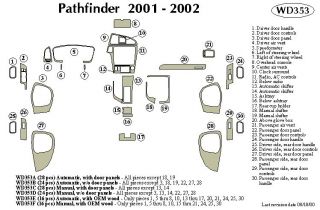 2001, 2002 Nissan Pathfinder Wood Dash Kits   B&I WD353A DCF   B&I Dash Kits