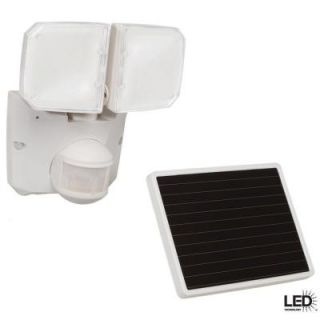 Defiant 180 Degree Outdoor White Motion Activated Solar Powered LED Security Flood Light MSLED1801WDF