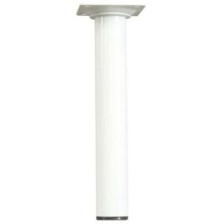 Waddell 8 in. x 1 1/8 in. White Round Metal Table Leg 3008W