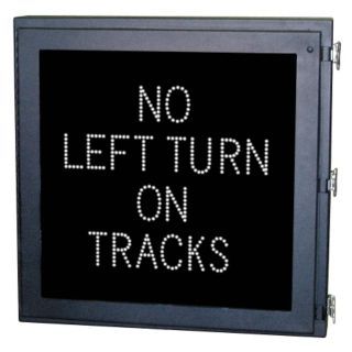 TAPCO No Left Turn on Tracks LED Compliant At Grade Rail Sign, White LED Color, Power Requirements: 120V   LED Traffic Signs and Signals   38V948|109166