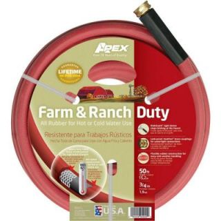 Apex 3/4 in. Dia x 50 ft. Red Rubber Farm and Ranch Hot Water Hose 969RR 50