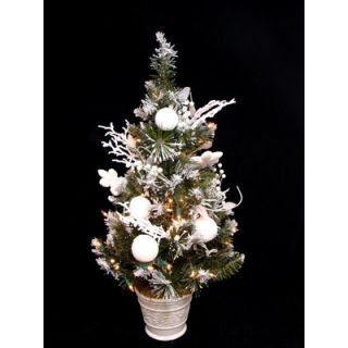 Pre Lit Decorated Flocked Snow Pine Artificial Christmas Tree