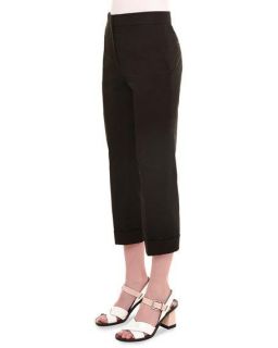 Jil Sander Long Sleeve Oversized Trenchcoat, Skinny Stripe Button Front Blouse & Slim Leg Cropped Pants