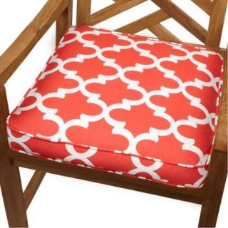 Scalloped Coral 20 inch Indoor/ Outdoor Corded Chair Cushion