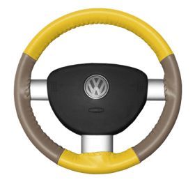 2015, 2016 Porsche Cayman Leather Steering Wheel Covers   Wheelskins Yellow/Sand 14 3/4 X 4 1/8   Wheelskins EuroTone Leather Steering Wheel Covers