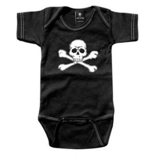 Rebel Ink Baby 363bo06 Skull & Crossed Bones  0 6 Month Black One Piece Undershirt