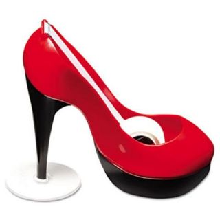 Scotch C30 SHOE TT Shoe Tape Dispenser, Two Tone Red and Black, with . 75 x 350 Roll Magic Tape
