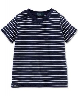 Ralph Lauren Kids Shirt, Little Boys Short Sleeve V Neck Striped Shirt