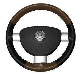 1999 2013 Chevy Silverado Leather Steering Wheel Covers   Wheelskins Brown/Black AXX   Wheelskins EuroTone Leather Steering Wheel Covers