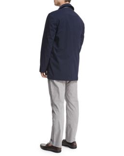 Peter Millar Knightsbridge Button Down City Coat, Melange Windowpane Sport Shirt & Five Pocket Stretch Cotton Trousers