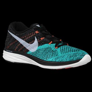 Nike Flyknit Lunar 3   Womens   Running   Shoes   Black/White/Light Retro/Lava Glow