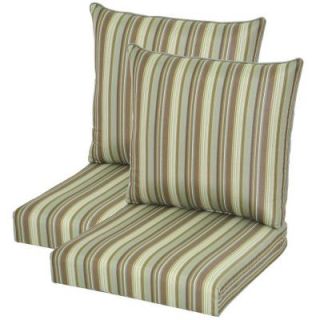 Hampton Bay Spa Stripe Pillow Back Outdoor Deep Seating Cushion (2 Pack) DISCONTINUED 7297 02222300