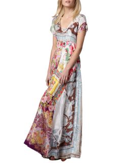Johnny Was Collection Printed Georgette Maxi Dress