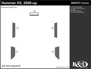 2008, 2009 Hummer H2 Wood Dash Kits   B&I WD857C DCF   B&I Dash Kits