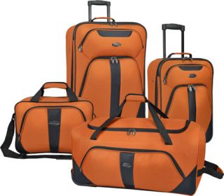 US Traveler Oakton 4 Piece Luggage Set   Burnt Orange
