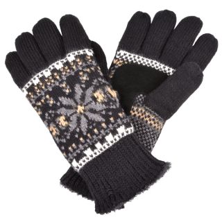Isotoner Womens Fair Isle Knit Snowflake Pattern Gloves  