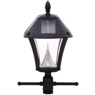 Gama Sonic Baytown II Solar Black Resin Outdoor Post Light and Lamp Post with EZ Anchor Base GS 105S G