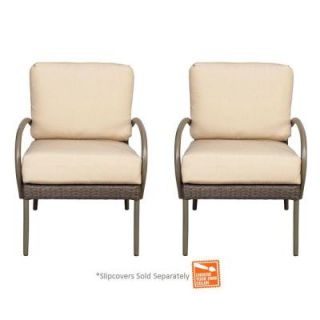 Hampton Bay Posada Patio Lounge Chairs with Cushion Insert (2 Pack) (Slipcovers Sold Separately) 153 120 LC PR NF