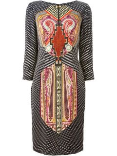 Etro Multi Print Fitted Dress