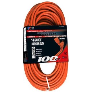 US Wire & Cable Corporation 100' Indoor/Outdoor Extension Cord, Red