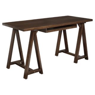 Simpli Home Sawhorse Desk   Medium Saddle Brown