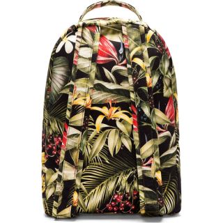 Ami Green Botanical Print Canvas Backpack