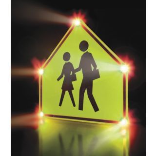 TAPCO School Crossing LED School Zone Sign, White LED Color, Power Requirements: 110V   LED Traffic Signs and Signals   20H159|2180 S00038
