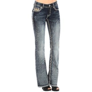 Rock & Roll Cowgirl Aztec Embroidered Jeans (For Women) 9387D 68