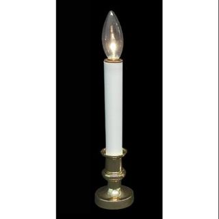 9" Brass Plated Single Lighted Christmas Candle Lamp   Automatic Sensor Light