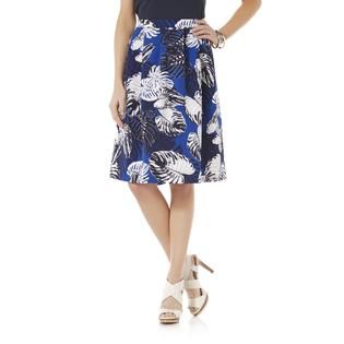 Metaphor Womens Pleated Scuba Knit Skirt   Floral   Clothing, Shoes