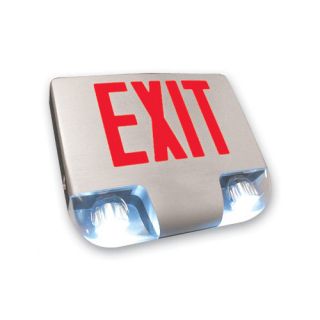 Barron Lighting Die Cast Red LED Exit Sign and Emergency Combination