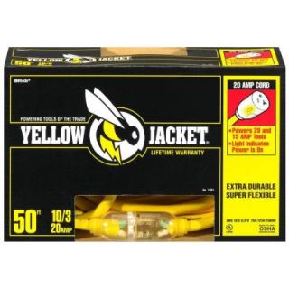 YELLOW JACKET 50 ft. 10/3 SJTW Extension Cord with Lighted T Blade 2991