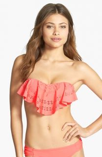 Jessica Simpson Seaglass Flutter Bandeau Bikini Top