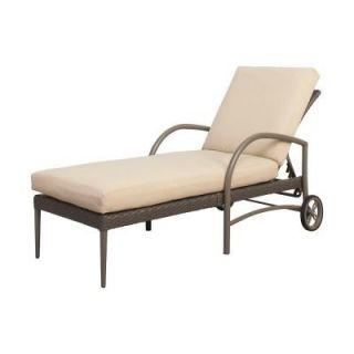 Hampton Bay Posada Patio Chaise Lounge with Cushion Insert (Slipcovers Sold Separately) 153 120 CL NF