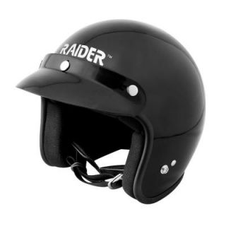 Raider Large Adult Gloss Black Open Face Helmet 26 611 15