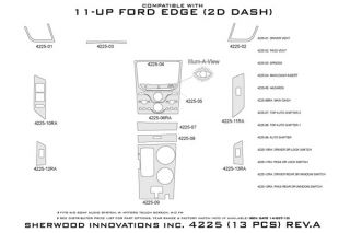 2011, 2012 Ford Edge Wood Dash Kits   Sherwood Innovations 4225 R   Sherwood Innovations Dash Kits