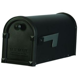 Gibraltar Mailboxes Trenton Steel Black Post Mount Mailbox TM110B01