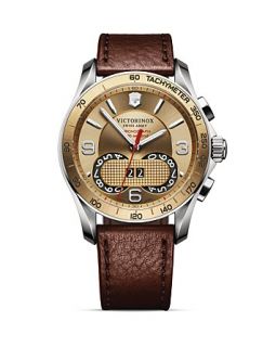 Victorinox Swiss Army Chronograph Classic Leather Strap Watch, 41mm