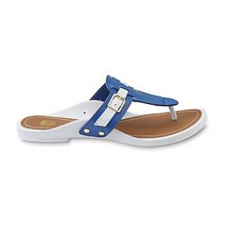 Route 66 Womens Alinda Blue/White Slide Sandal   Clothing, Shoes