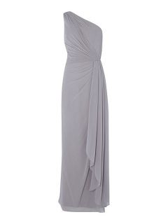 Lauren Ralph Lauren Addelston one shoulder gown with drape front Grey